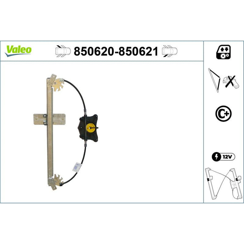 Valeo Electric Window Regulator Lifter Right Rear 850621