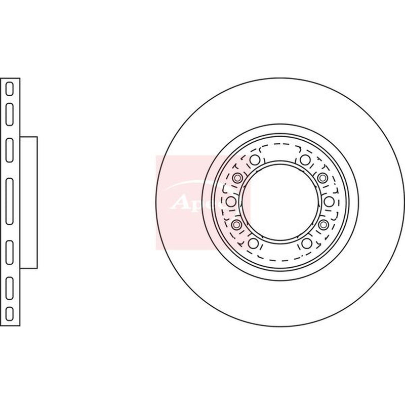 Apec Front Brake Vented Discs & Pads fits Mitsubishi L200 1996-2007 2.5