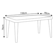 Dellonda Dining Tables with Tempered Glass Top 150 x 90 x 76cm - Dark Brown Dellonda - Dynamic Drive