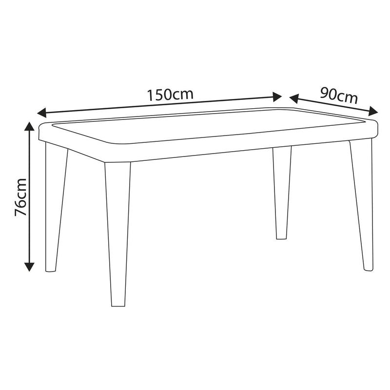 Dellonda Dining Tables with Tempered Glass Top 150 x 90 x 76cm - Dark Brown Dellonda - Dynamic Drive