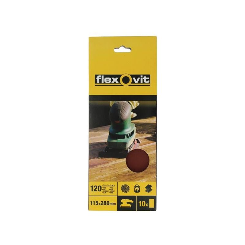 Flexovit 1/2 Sanding Sheets Orbital Plain Medium 80 Grit (Pack 10) Flexovit - Dynamic Drive