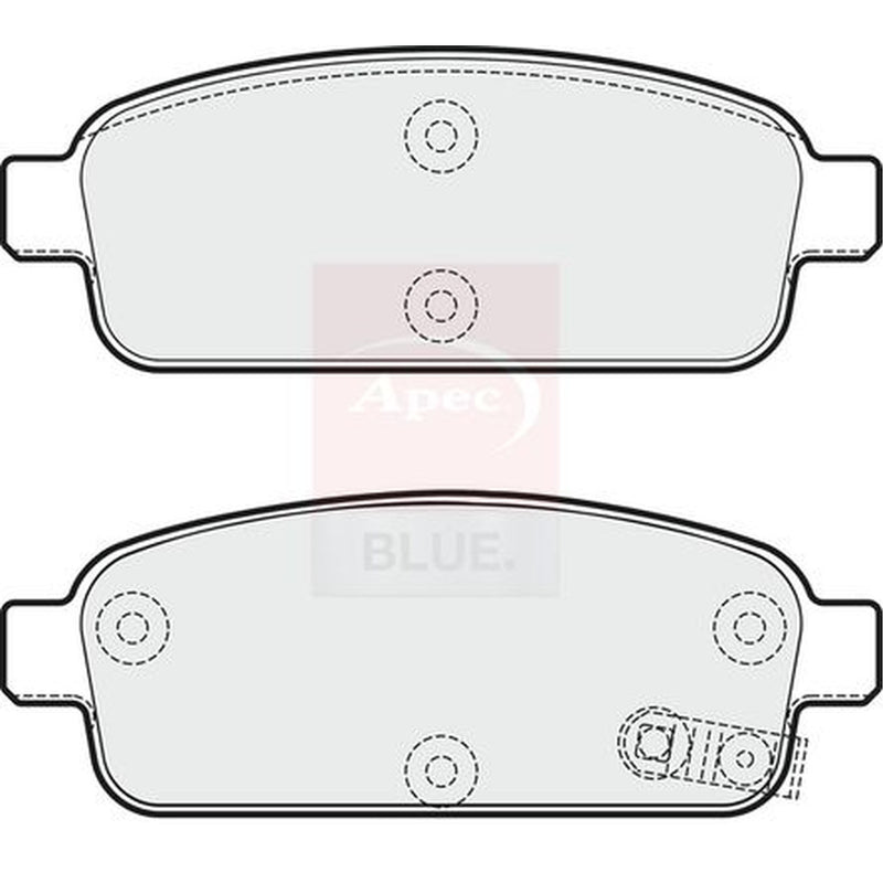 Apec Rear Brake Pad Set fits Chevrolet Aveo 2013 on 1.4