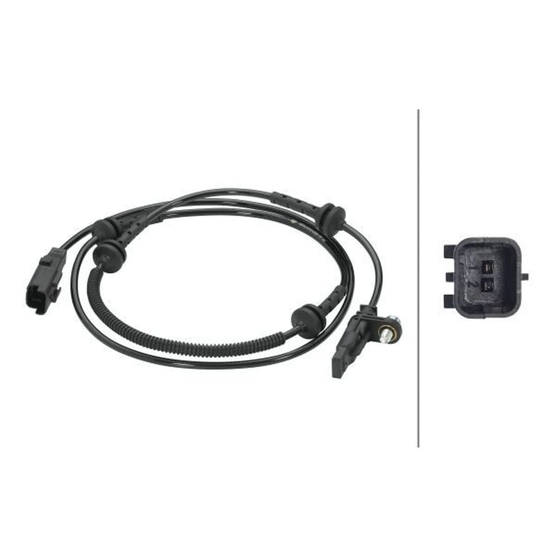 Hella ABS Wheel Speed Sensor Front fits Citroën C6 2005-2012 2.2 2.7 3.0