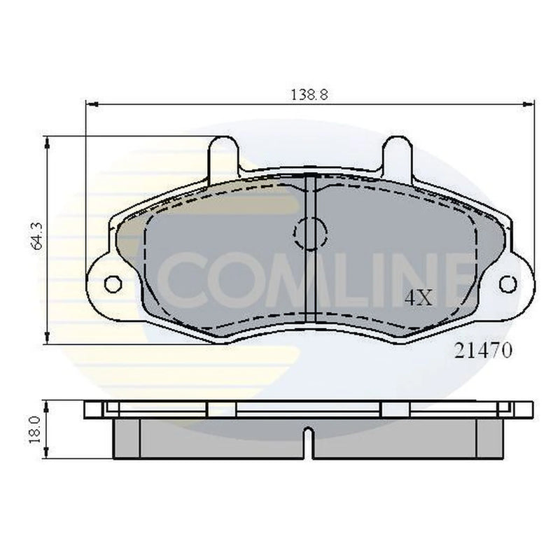 Comline 4 x Front Brake Pad Set fits Ford Transit 1991-2000 2.0 2.5