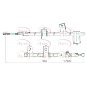 Apec Handbrake Cable Left Rear fits Hyundai Santa Fé I 2001-2006 2.4 2.7