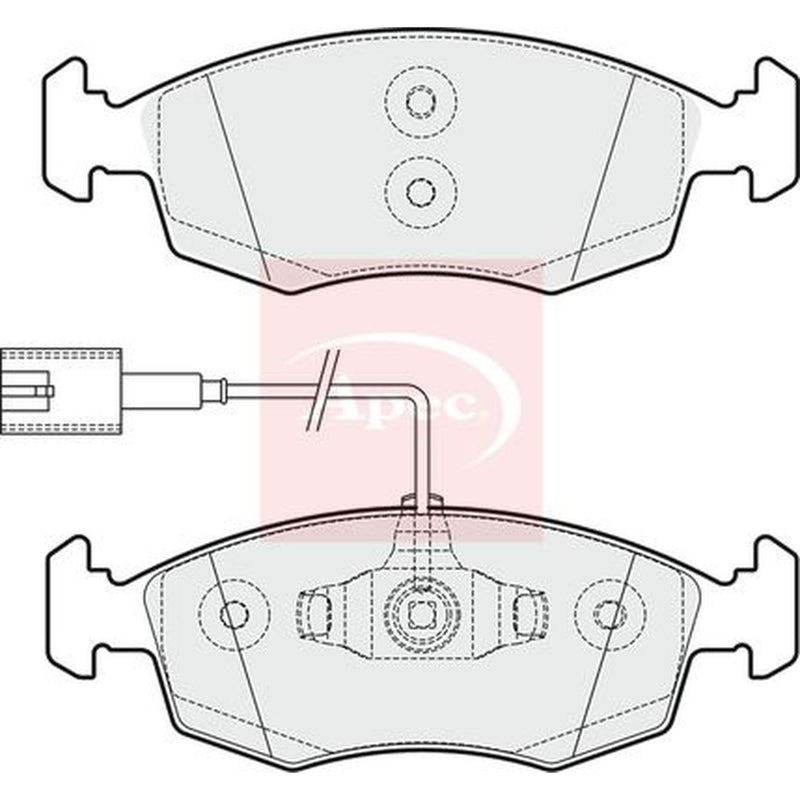 Apec Front Brake Pad Set fits Fiat 500 2007 on 1.2