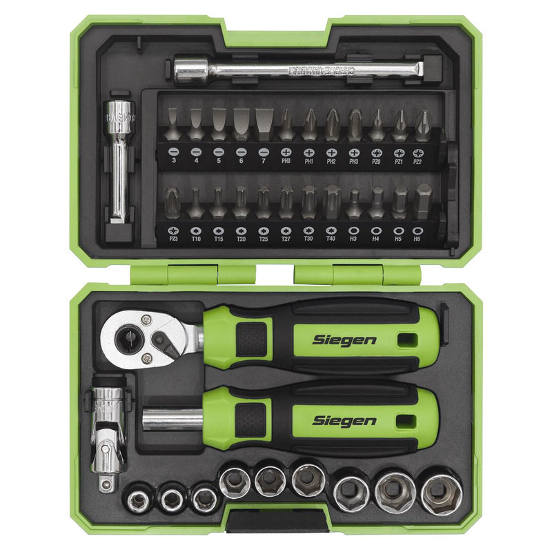 Siegen Siegen Socket & Bit Set 1/4"Sq Drive 38pc S01255 Siegen - Dynamic Drive