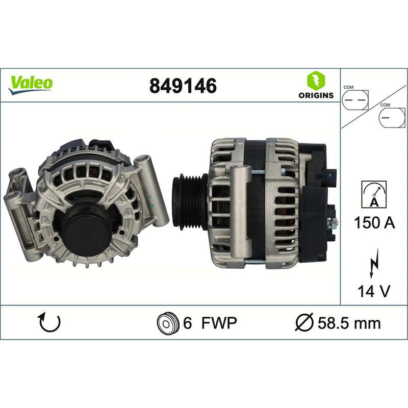 Valeo Car Alternator 12V 849146