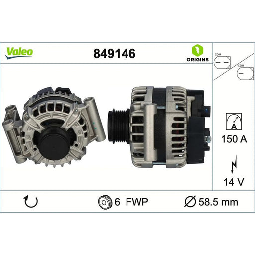 Valeo Car Alternator 12V 849146