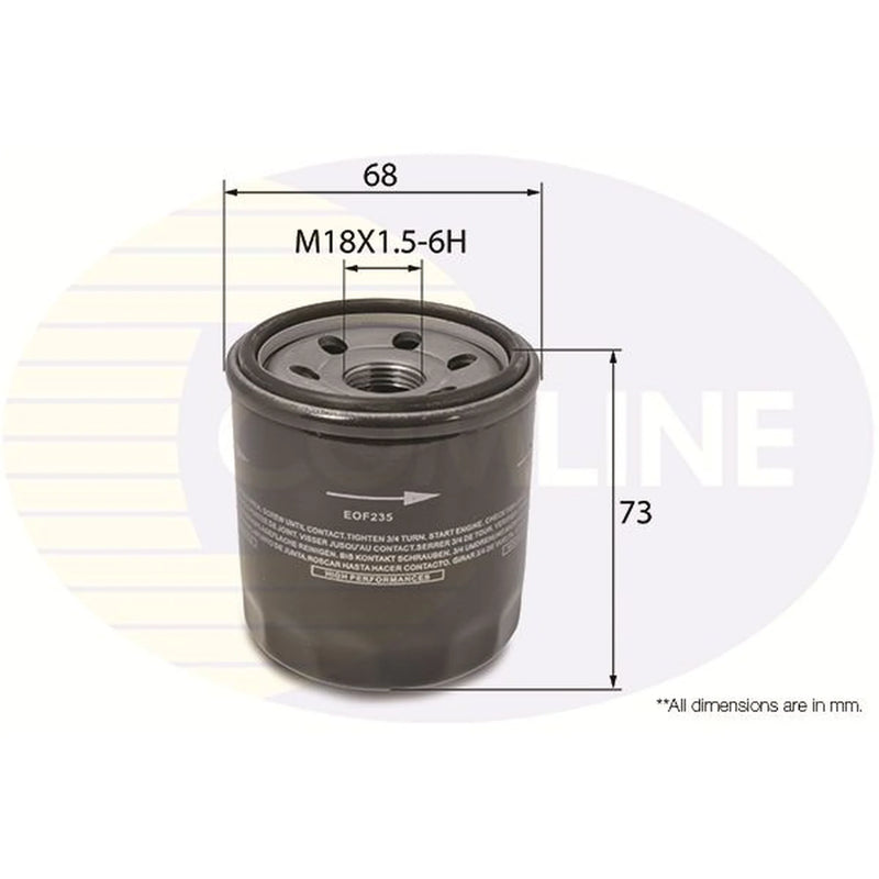 Comline Engine Oil Filter fits Chevrolet Aveo / Kalos 2008-2011 1.2