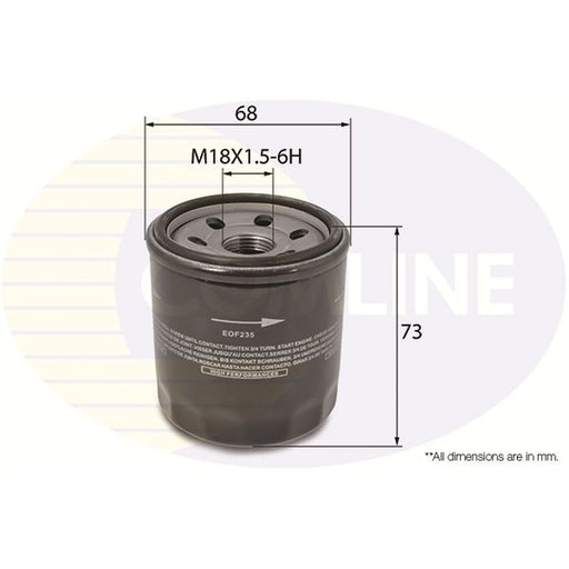 Comline Engine Oil Filter fits Chevrolet Aveo / Kalos 2008-2011 1.2