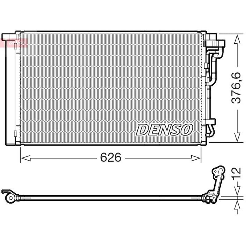 Denso Air Conditioning Condenser fits Hyundai Elantra VI 2015-2020 1.6 2.0