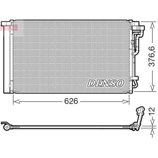 Denso Air Conditioning Condenser fits Hyundai Elantra VI 2015-2020 1.6 2.0