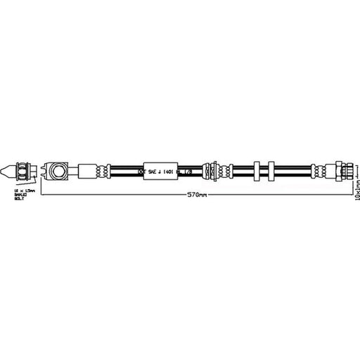 Juratek Brake Hydraulic Hose Line Right JBH1250