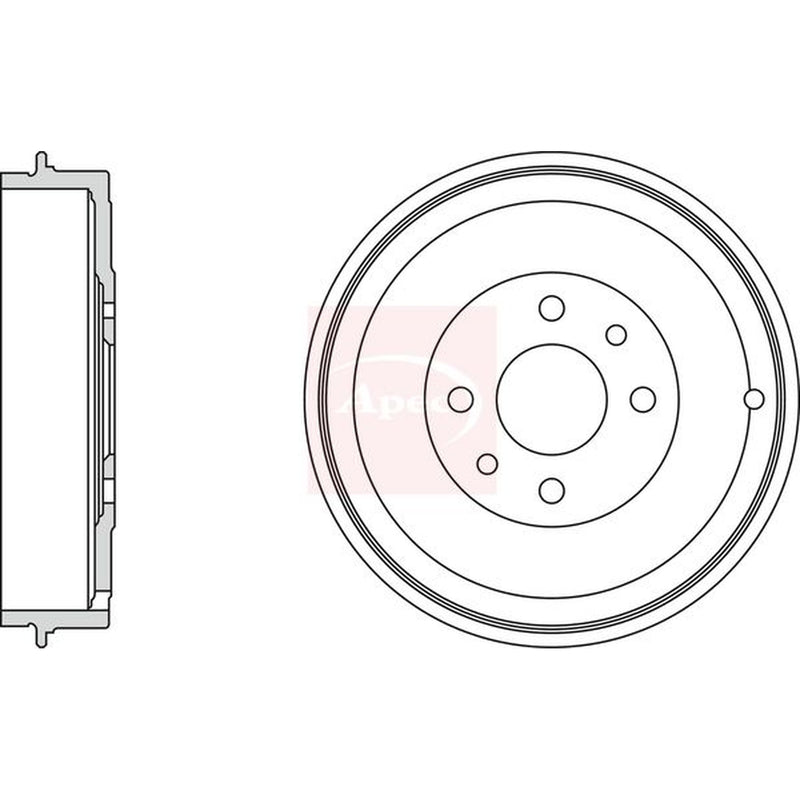Apec Brake Drum Assembly Rear fits Alfa Romeo 145 1994-1996 1.6 1.7