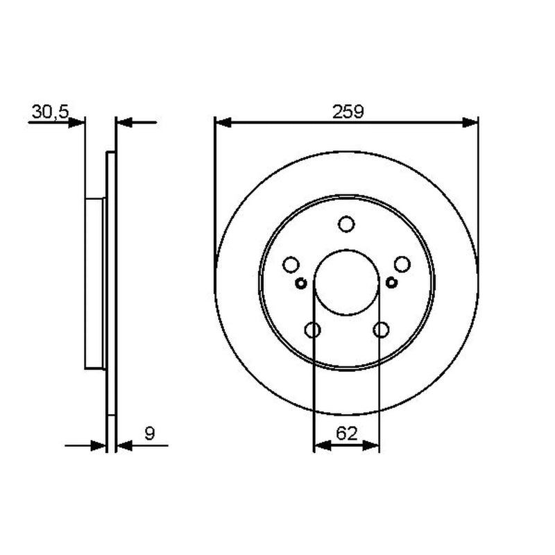 Bosch Front & Rear Brake Discs & Pads fits Toyota Corolla 2006-2014 1.8