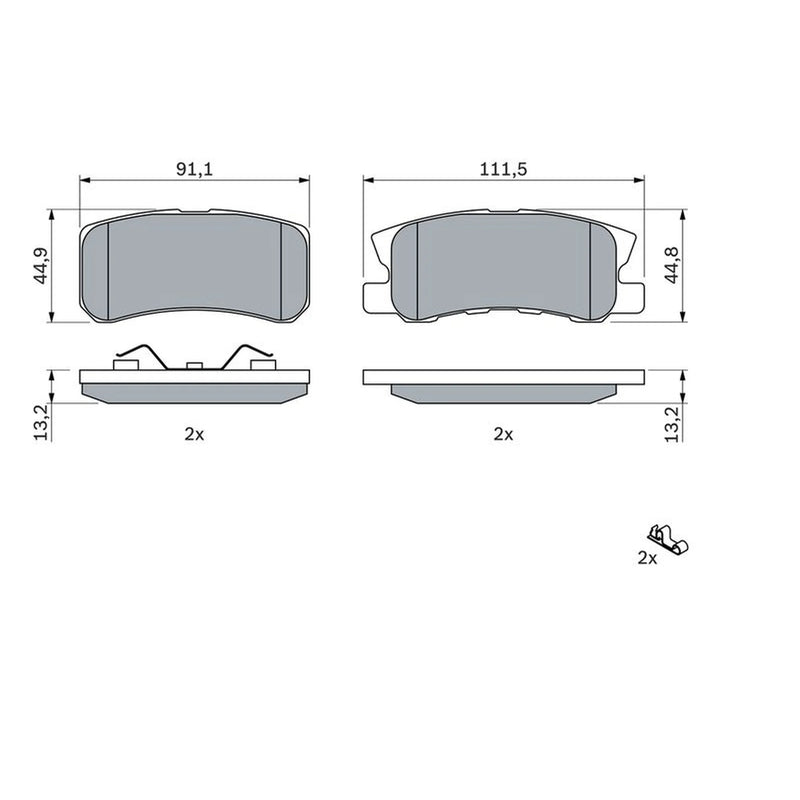 Bosch Front & Rear Pads fits Dodge Caliber 2006-2011 1.8 2.0 2.4