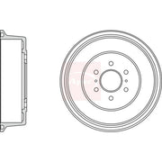 Apec Brake Drum Assembly Rear fits Nissan Navara NP300 2005-2007 2.5