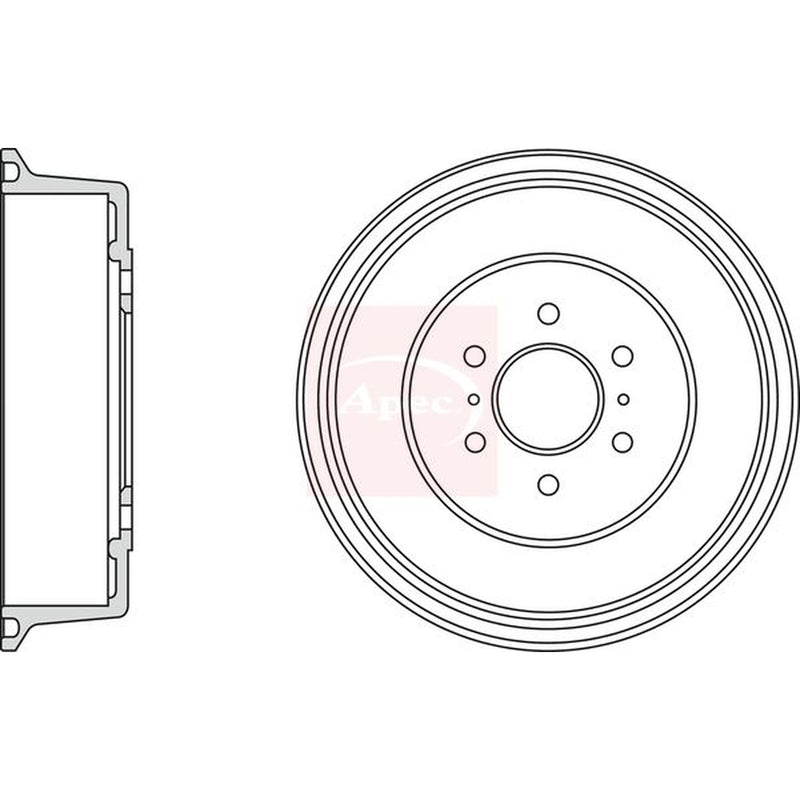 Apec Brake Drum Assembly Rear fits Nissan Navara NP300 2005-2007 2.5