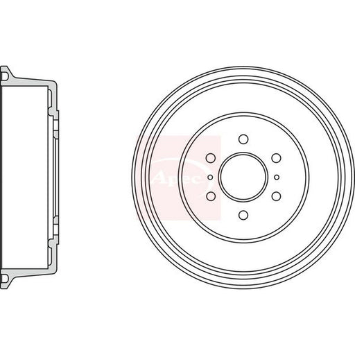 Apec Brake Drum Assembly Rear fits Nissan Navara NP300 2005-2007 2.5