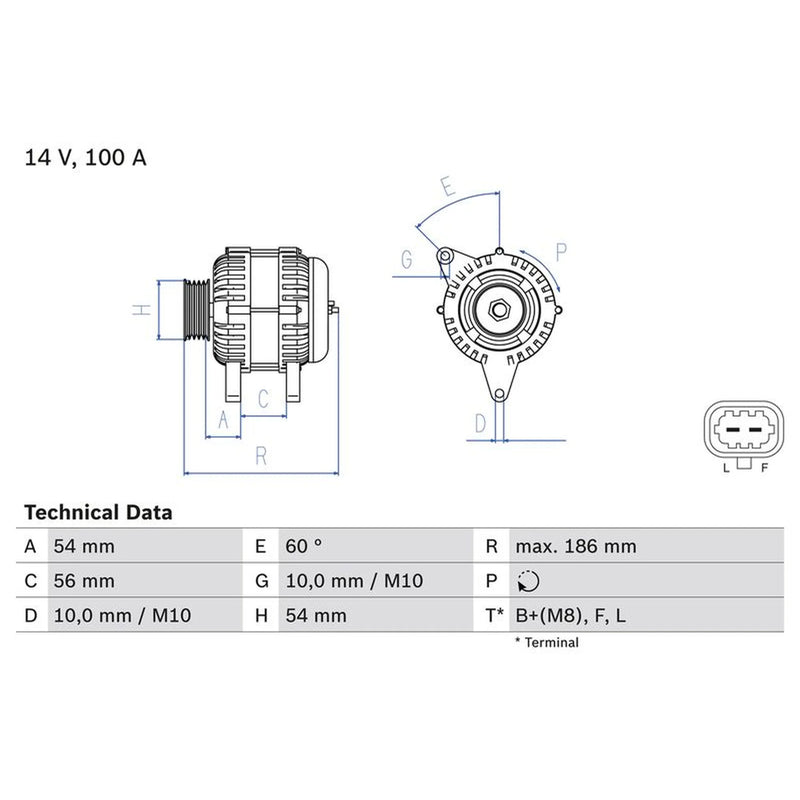 Bosch Car Alternator 12V 0 986 083 400