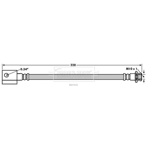 Borg & Beck Brake Hydraulic Hose Line Rear Left BBH7650