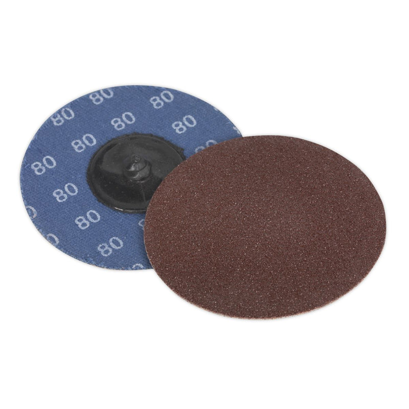 Sealey Quick-Change Sanding Disc75mm 80Grit Pack of 10 PTCQC7580 Sealey - Dynamic Drive