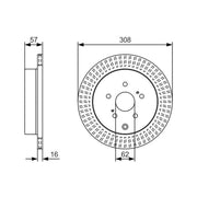 Bosch 2 x Brake Discs fits Suzuki Grand Vitara II 2005-2015 1.9 2.0 2.4 3.2