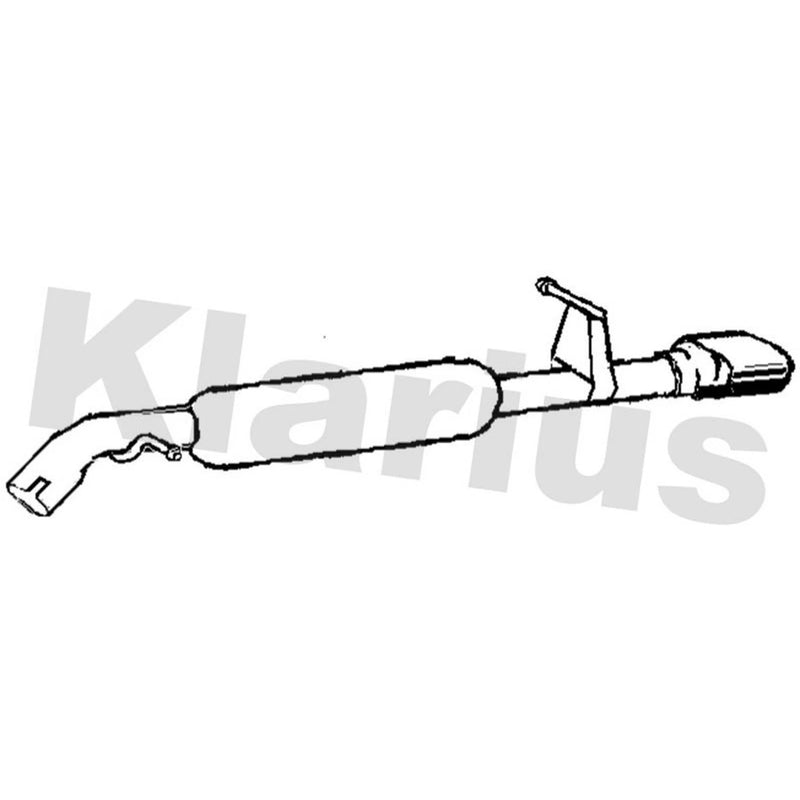 Klarius Box With Tail Pipe Rear fits Peugeot 208 I 2015-2019 1.5 1.6