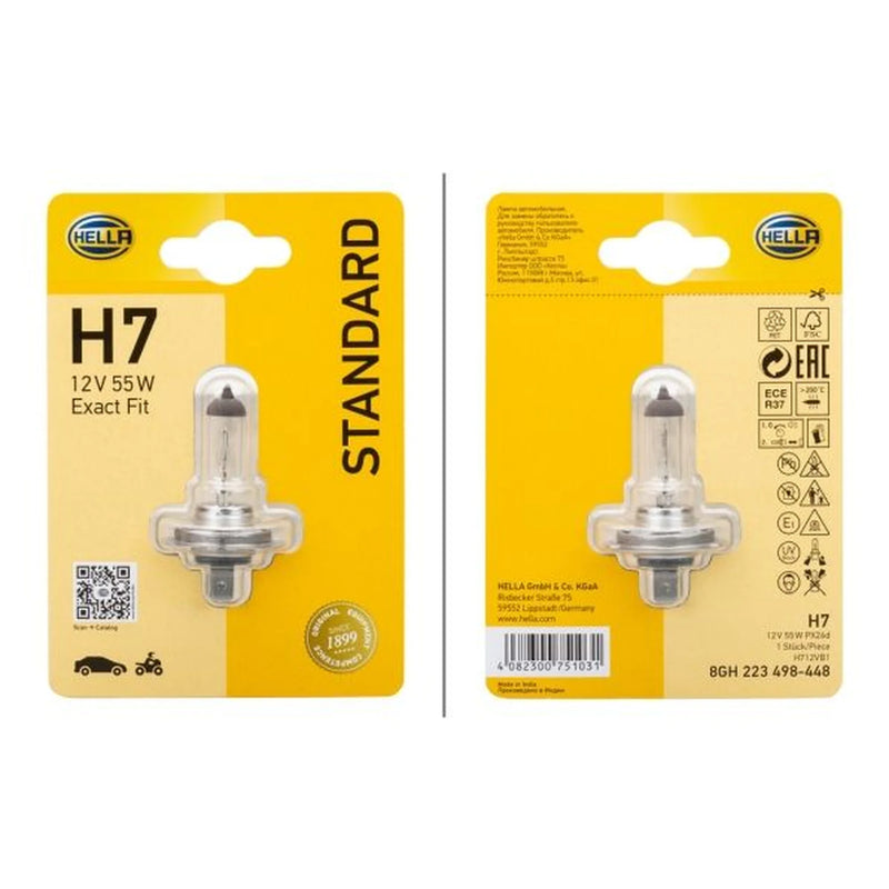 Hella Bulb H7 12V 55W PX26D 8GH fits Abarth 500 / 595 / 695 2008 on 1.4