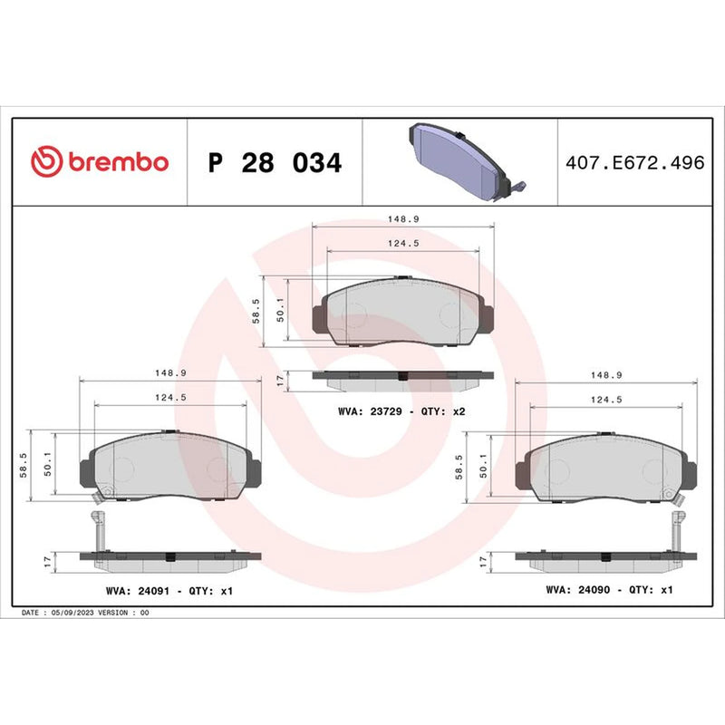 Brembo Front & Rear Brake Discs & Pads fits Honda Civic VIII 2005-2012 1.6 1.8