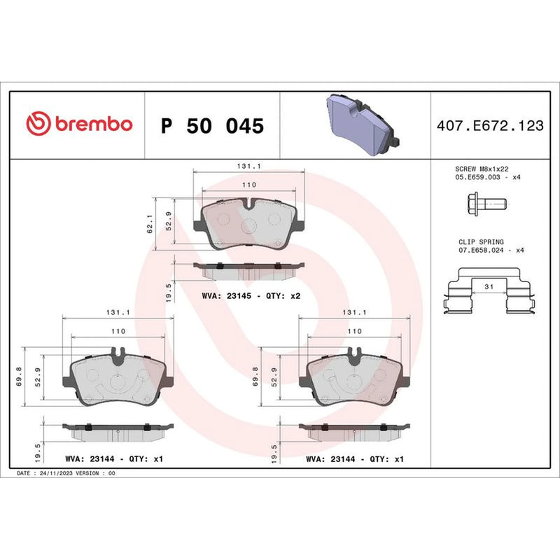 Brembo Front & Rear Brake Discs & Pads fits Mercedes-Benz C-Class 2000-2008