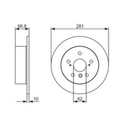 Bosch Rear Brake Solid Discs & Pads fits Toyota Camry 2006-2018 2.0 2.4 2.5