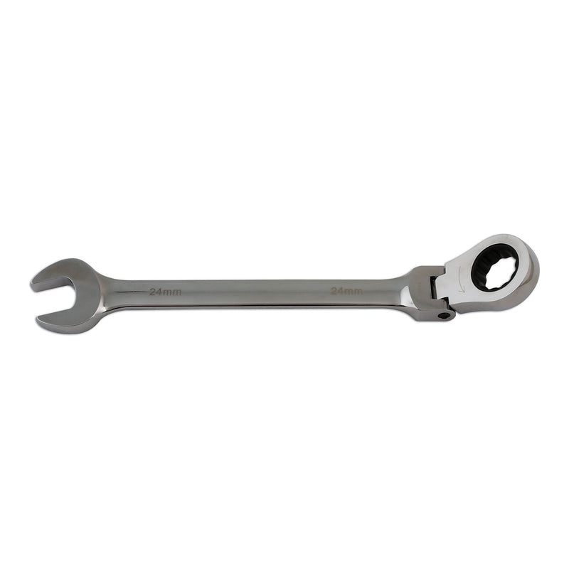 Laser Flexi-Head Ratchet Ring Spanner 24mm 5753 Laser - Dynamic Drive