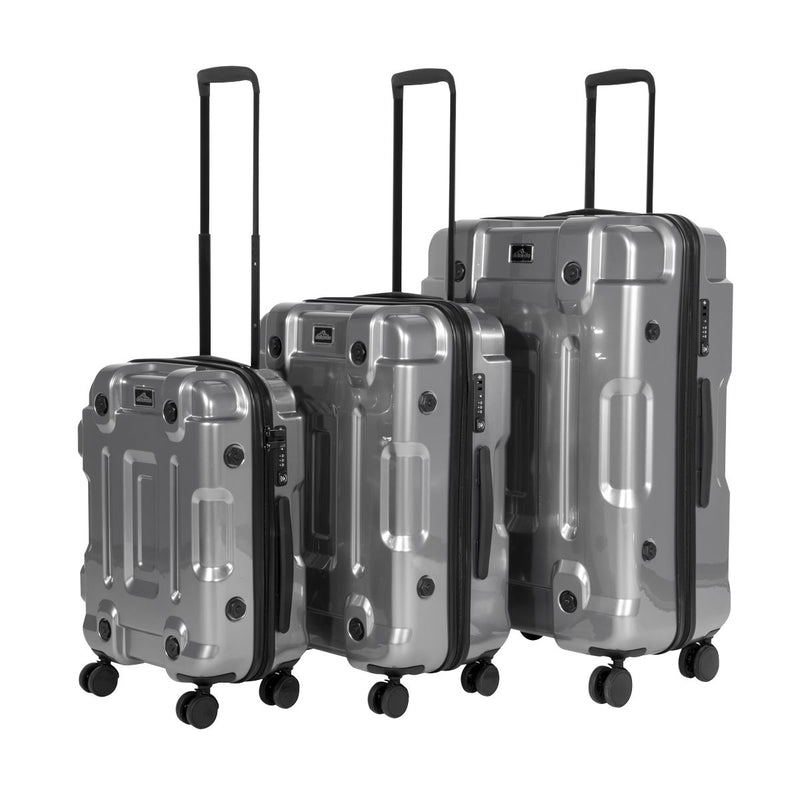 Dellonda 3pc Lightweight ABS Luggage Set  - 20", 24", 28" - Silver Dellonda  - Dynamic Drive
