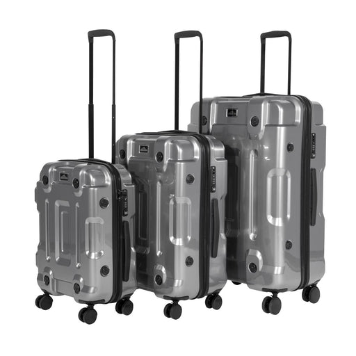Dellonda 3pc Lightweight ABS Luggage Set  - 20", 24", 28" - Silver Dellonda  - Dynamic Drive