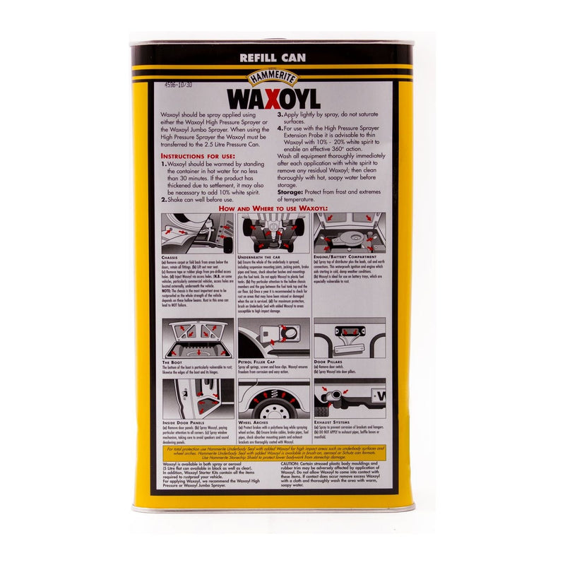 Waxoyl Rust Treatment Refill Can - Black - 5 Litre Waxoyl - Dynamic Drive
