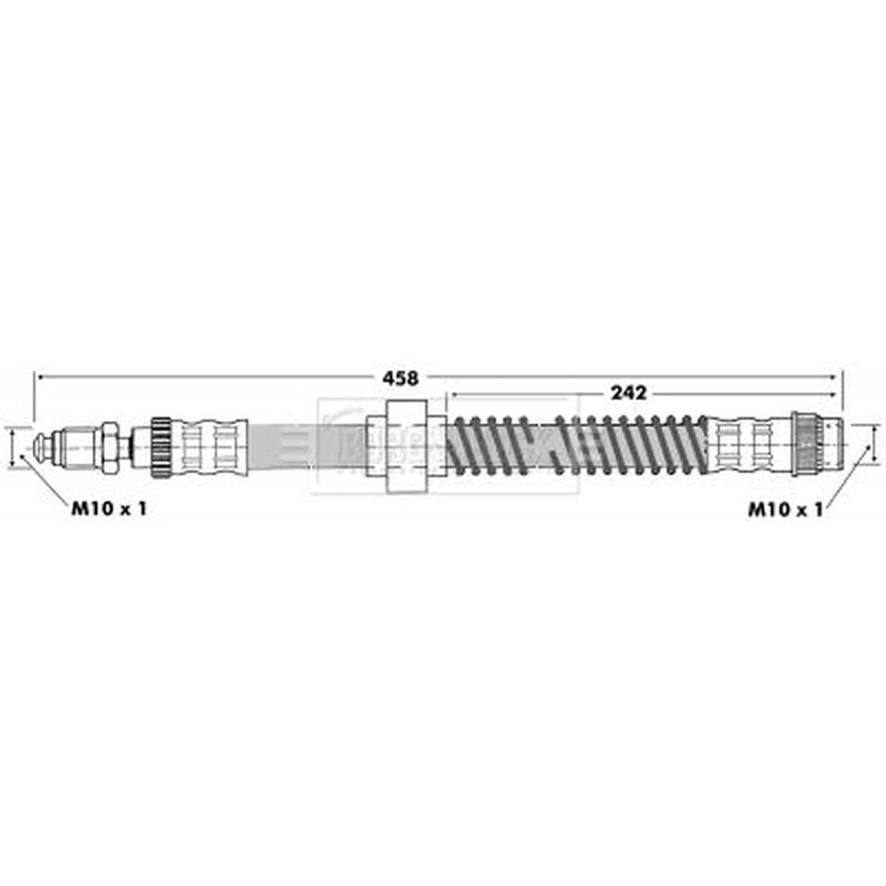 Borg & Beck Brake Hydraulic Hose Line Front Right BBH6270