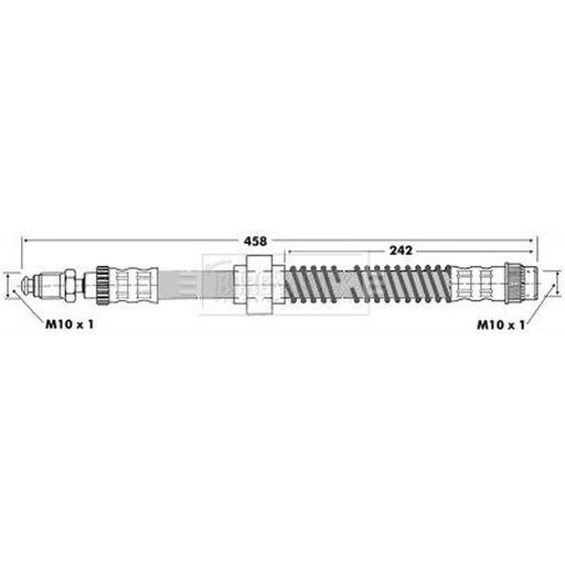 Borg & Beck Brake Hydraulic Hose Line Front Right BBH6270