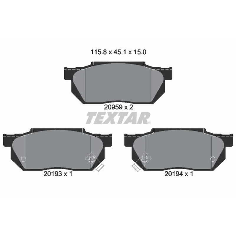 Textar Front Brake Pad Set 2095902