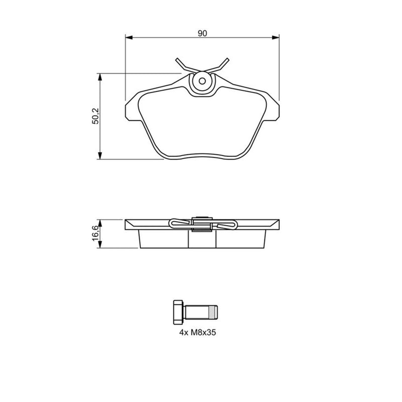 Bosch Front & Rear Pads fits Alfa Romeo 166 1998-2007 2.0 2.4 2.5 3.0 3.2
