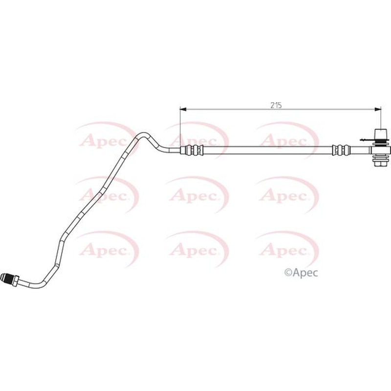 Apec Brake Hydraulic Hose Line Rear Left fits Seat Cordoba 1993-1996 1.9