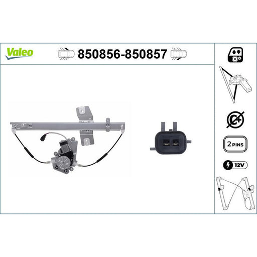 Valeo Electric Window Regulator Lifter Right Front 850857
