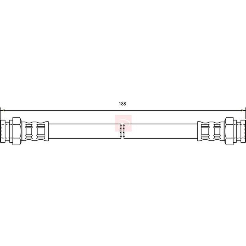Apec Brake Hydraulic Hose Line Rear fits Abarth 500 / 595 / 695 2008 on 1.4