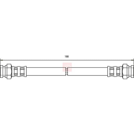 Apec Brake Hydraulic Hose Line Rear fits Abarth 500 / 595 / 695 2008 on 1.4