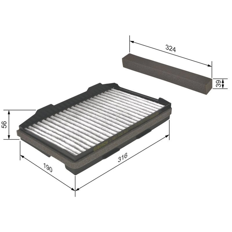 Bosch Cabin Air Filter (Pollen Filter) fits Saab 9-5 1997-2009