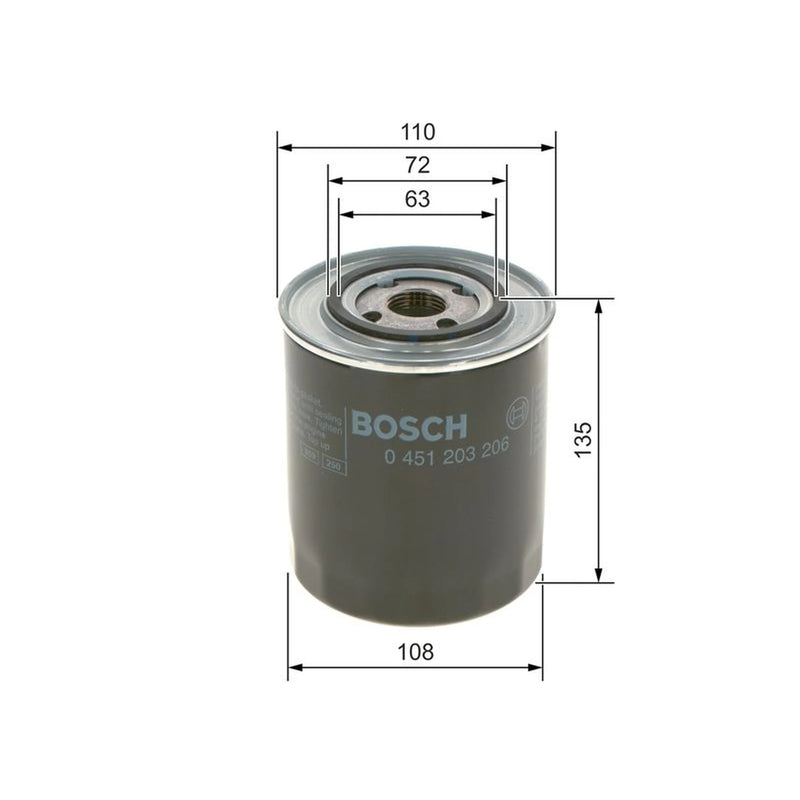 Bosch Engine Oil Filter fits Volvo F4 1978-1986