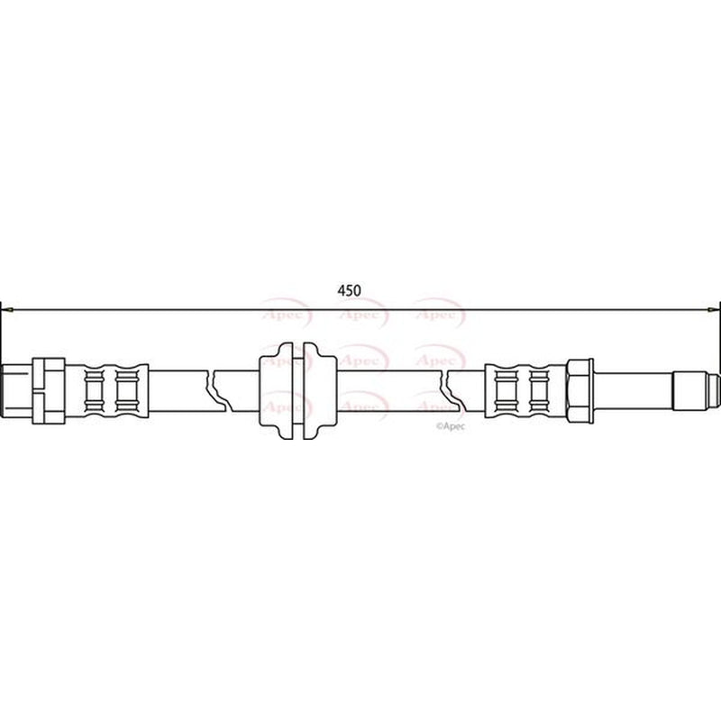 Apec Brake Hydraulic Hose Line Front fits BMW 3 1997-2007