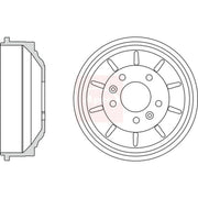 Apec Brake Drum Assembly Rear fits Citroën Dispatch II 2007-2016 1.6 2.0