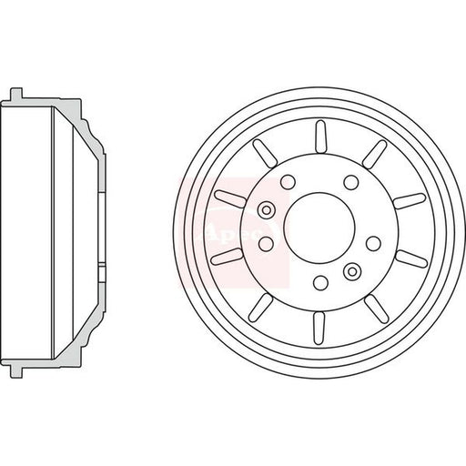 Apec Brake Drum Assembly Rear fits Citroën Dispatch II 2007-2016 1.6 2.0